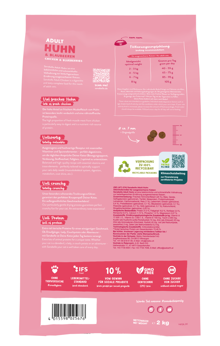 Sanabelle Katzen-Trockenfutter Adult Huhn